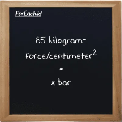 Example kilogram-force/centimeter<sup>2</sup> to bar conversion (85 kgf/cm<sup>2</sup> to bar)